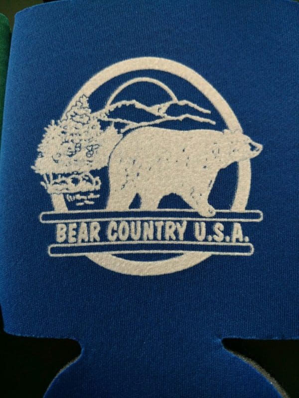 bear country blue koozie